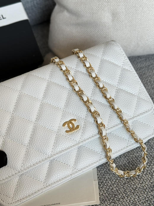 香奈儿woc链条包🉐️牛皮-薄荷蓝金扣（粗球纹） 商品图1