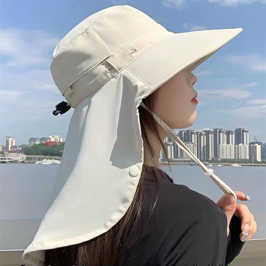 全方位防晒透气遮脸面罩夏季护颈一体太阳帽紫外线户外遮阳帽女夏 商品图3