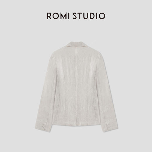 ROMI STUDIO“随性慵懒”100%雨露麻轻薄褶皱小西服外套 RWCAS64451 商品图1