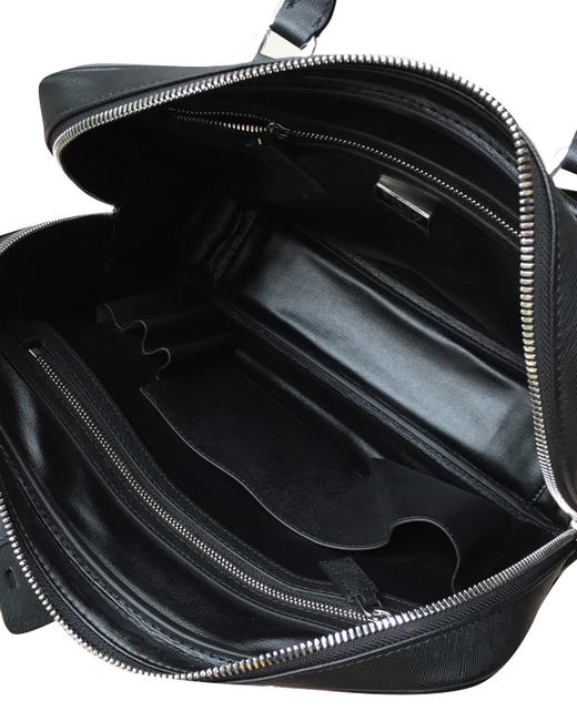 中性款十字纹牛皮公文包he020 商品图2