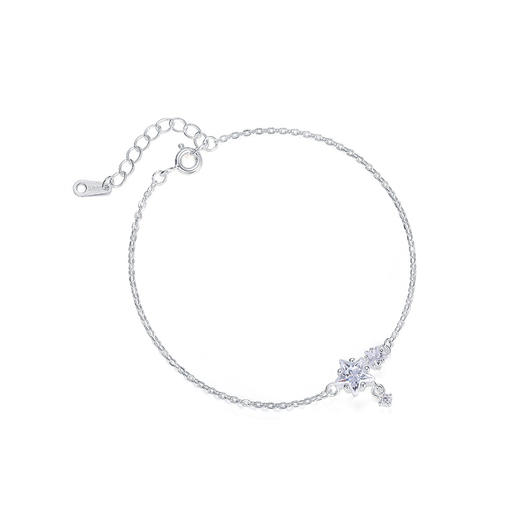 【许愿星星】S999纯银锆石星星手链【YXS-L1049】 商品图4