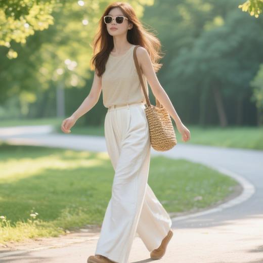 穿上立马瘦、长、直！DANMO 旦茉 奶芙西装裤 日常通勤 简约素雅 4色可选 商品图1