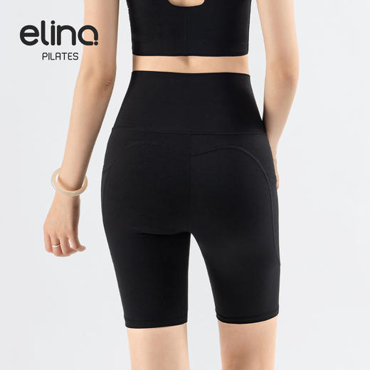 一恋普拉提 2025夏季新款弹力高腰裸感莱卡塑型侧口袋五分裤瑜伽短裤EMM5201 商品图7