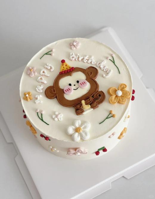 小猴子手绘卡通蛋糕-低糖处理无添加 商品图0