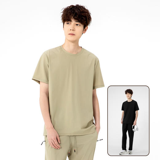 【超大码】【夏季套装】【DSK】大依优型大码冰丝短袖T恤长裤套装圆领时尚潮流宽松潮牌加肥加大上衣男士半袖 商品图5