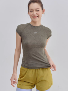 Evistub女装/E-5XDX782/莱赛尔塑形运动短袖女夏