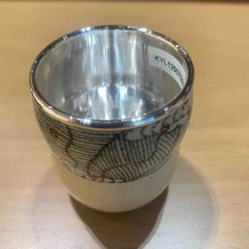 素白字绘福禄包银杯