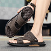 圣得西男鞋2024年夏季新款男士中青年皮面软底防滑户外百搭凉拖鞋 商品缩略图4