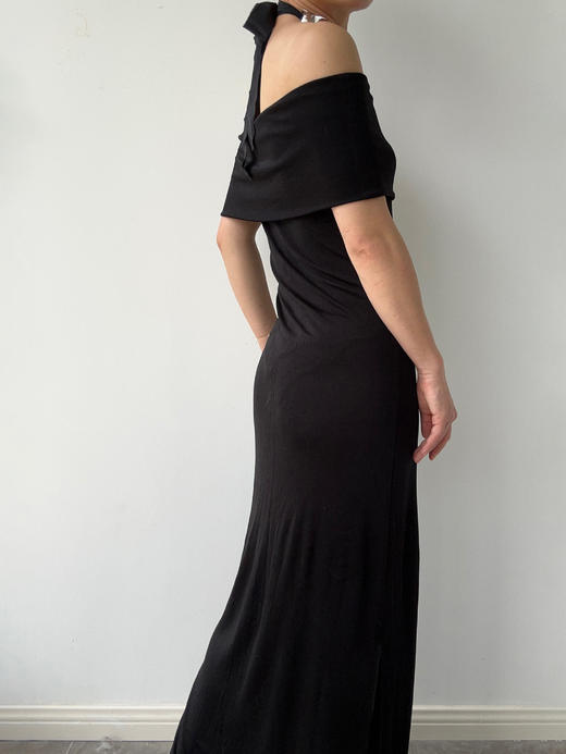 CG｜Carmen Dress [ 黑色针织一字肩连衣裙] 商品图2