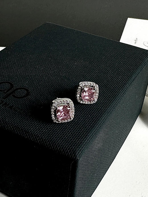 现货 THS-无 ap家 Monaco 玫瑰密镶方形粉钻饰品 耳饰/项链/戒指 3色 CU1316 商品图9