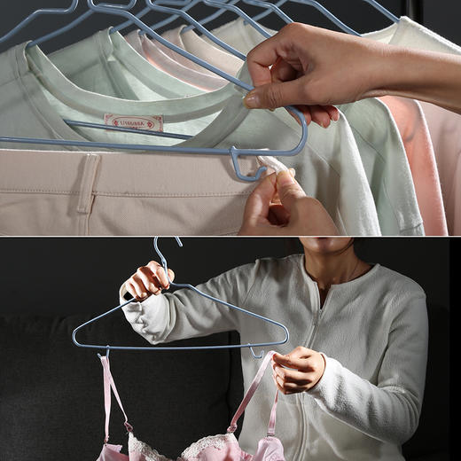 【批发】美丽雅粗彩浸塑带钩衣架大号（45cm）颜色随机 1把 商品图5