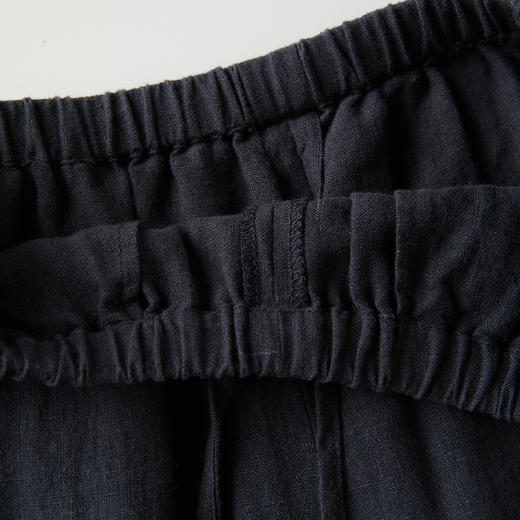 ROMI STUDIO“质感亚麻”100%亚麻褶皱松紧腰阔腿休闲裤 RWCSXM1915 商品图4