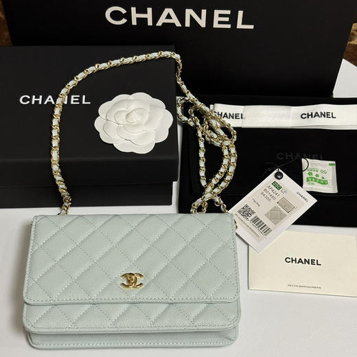香奈儿Woc链条包（双C纽扣款）薄荷绿 商品图0
