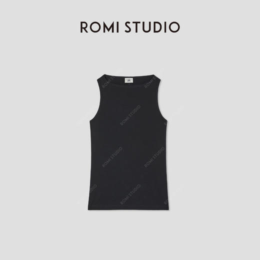 ROMI STUDIO“简约优雅”轻盈柔软一字领高弹力罗纹背心 RWCSSH2371 商品图0