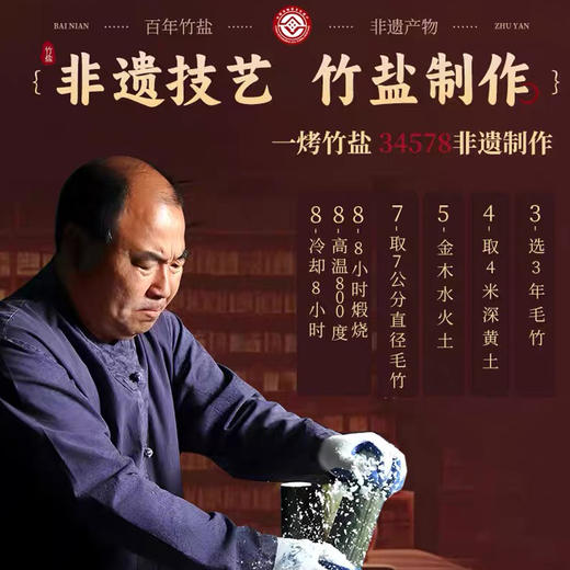 厨房必备 吃好盐 | 三和园调味碱性竹盐（无碘/含碘）食材调味食用盐 250克*5包 商品图5