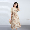 「高货kbnq」全新升级【铂金会员514/天猫689/差价175】(05210)洛诗琳真丝印花连衣裙2025夏季新款系带修身长款真丝裙 商品缩略图2