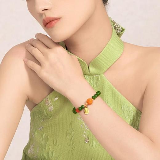 小福牌蜜蜡转运珠碧玉手串8mm 商品图2