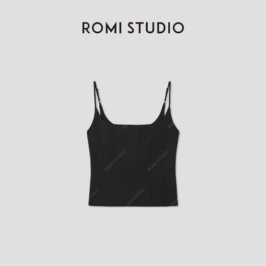 ROMI STUDIO“简约舒适”可调节肩带方圆领弹力针织吊带 RWCSST2624 商品图1