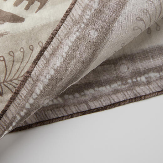 ROMI STUDIO 天然苎麻海岛风砂洗做旧复古印花方巾 RWCRPJ3201【发货时间：25-30天】 商品图3