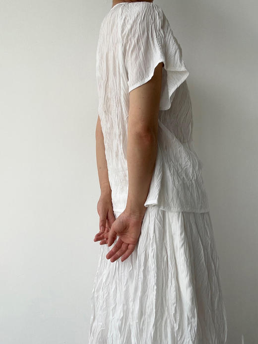 VC｜PF25018 Allie crinkled top [ 衬衫 墨绿 / 白 ] 商品图12