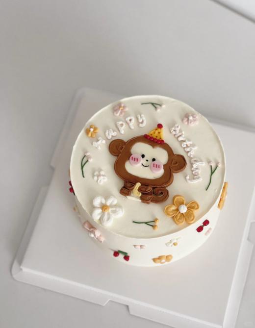 小猴子手绘卡通蛋糕-低糖处理无添加 商品图1