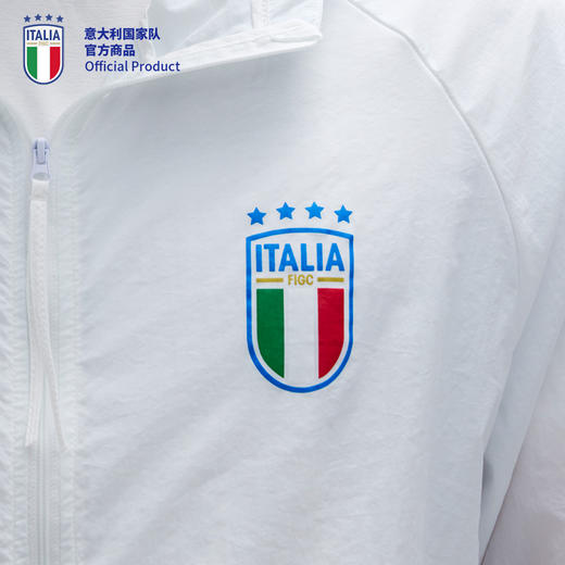 【官方正版】意大利国家队 | 白色拉链外套夏季防晒连帽款外穿 商品图4