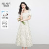 【07/09新品】熙世界法式波尔卡波点连衣裙女夏季新款复古收腰显瘦茶歇方领裙子 商品缩略图0