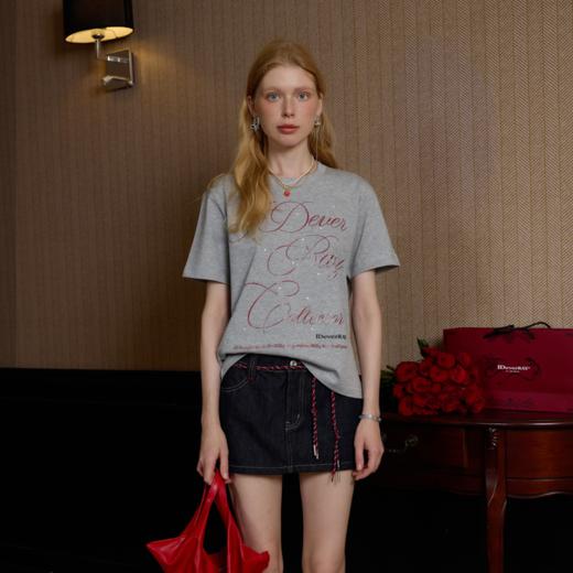 【女版型】IDEVERRAY美式复古宽松短袖t恤女2025夏季新款纯棉轻奢设计感上衣 商品图1