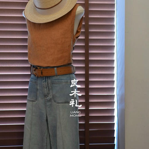 【部分现货】良木礼直筒牛仔裤（腰带）（250201） 商品图0