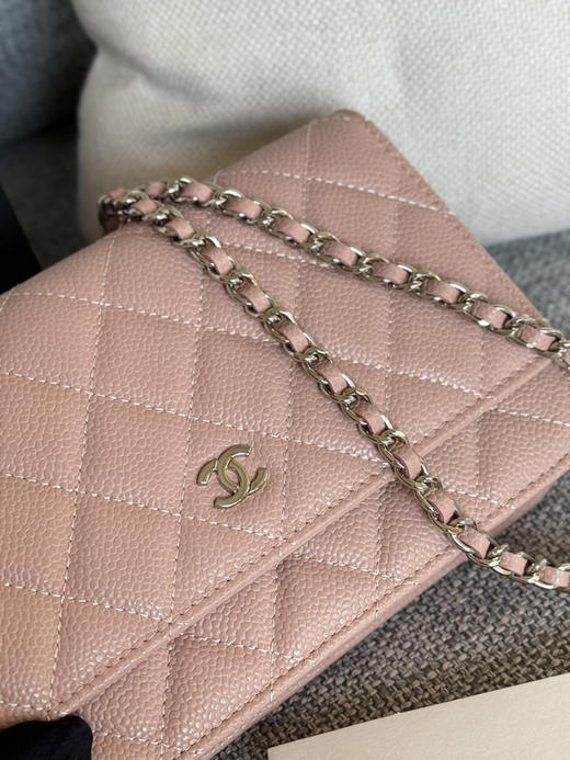 香奈儿woc链条包🉐️牛皮-粉色银扣（粗球纹） 商品图1