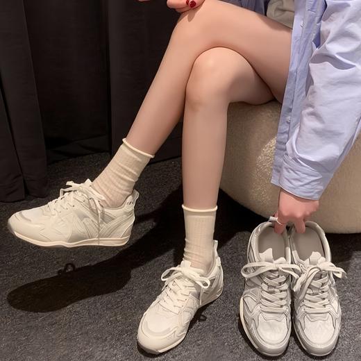 🔥隐形增高5cm!【网纱拼接蕾丝软底阿甘鞋】博主私服推荐！追求品质的闭眼买这双！！ 商品图0