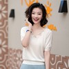 西子/桑蚕丝天丝混纺蕾丝花纹领凉感轻薄透气T恤/MSBH1219 商品缩略图0
