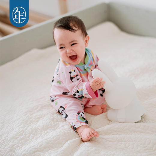 年衣童装婴儿连衣哈衣周岁礼男女童2025夏季新款卡通抓周百日礼爬爬服盼达多多连身衣 商品图3