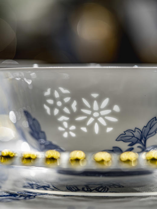 富玉 | 景德镇富玉陶瓷饭碗家用2025新款高颜值景德镇青花玲珑餐具清水芙蓉高档乔迁送礼 商品图4