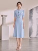 IWY/蓝色法式连衣裙女装时尚夏新款花边领气质垂感收腰伞裙医美工作服WQ196 商品缩略图2