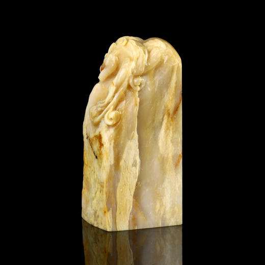 孤品016965-昌化石古兽螭虎钮章带皮石3.3*3.0*7.cm 商品图1