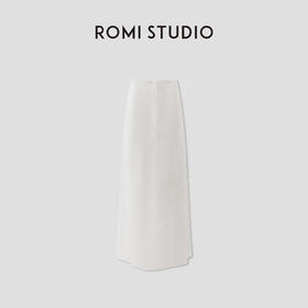 ROMI STUDIO“清新优雅” 醋酸凉感轻柔顺滑双开叉半身裙RWCRX42450