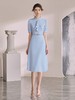 IWY/蓝色法式连衣裙女装时尚夏新款花边领气质垂感收腰伞裙医美工作服WQ196 商品缩略图1