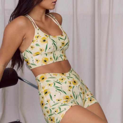 【126元任选2件】跃牌【漫西】系列 性感印花瑜伽服背心运动健身瑜伽套装带胸垫 商品图2