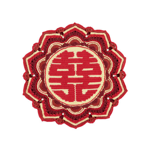 苏苏姐家金玉良缘囍字抱枕套手工DIY钩针4股棉毛线团自制材料包 商品图4