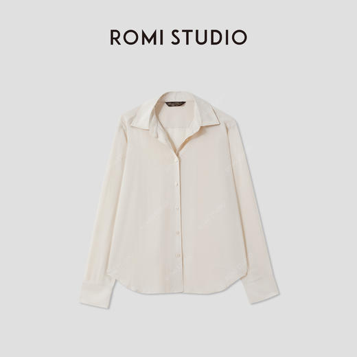 ROMI STUDIO 醋酸莫代尔桑蚕丝轻盈薄透凉感翻领衬衫 RWCRSW3600 商品图0