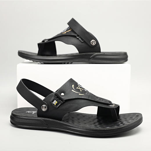 圣得西男鞋2024年夏季新款男士中青年百搭防滑耐磨沙滩凉拖鞋潮 商品图2