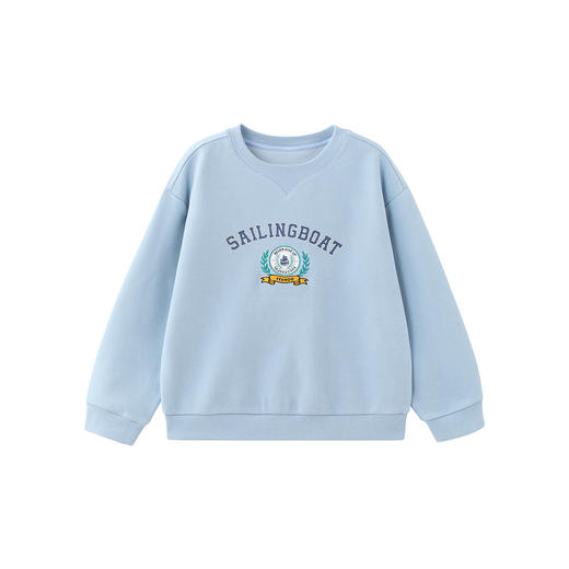 英氏儿童卫衣春秋季长袖男童圆领卫衣套头休闲百搭纯色男童上衣 商品图4