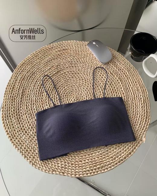 迪兰多无痕美背一体杯抹胸细肩带吊带时尚百搭15165058 商品图7