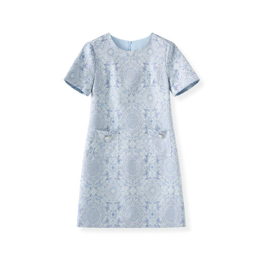 「高货wl」全新升级【铂金会员330/天猫439/差价109】(02007)洛诗琳国风金丝提花A字裙2025夏季气质修身显瘦连衣裙 商品图4