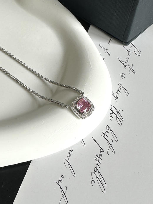 现货 THS-无 ap家 Monaco 玫瑰密镶方形粉钻饰品 耳饰/项链/戒指 3色 CU1316 商品图7