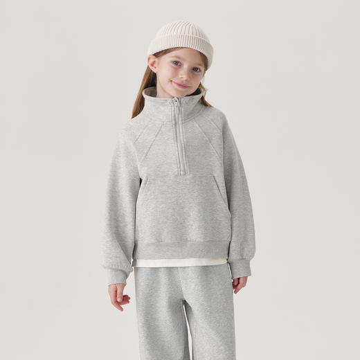 马克珍妮女童半拉链宽松立领运动卫衣儿童上衣2025秋装新款551609 商品图1