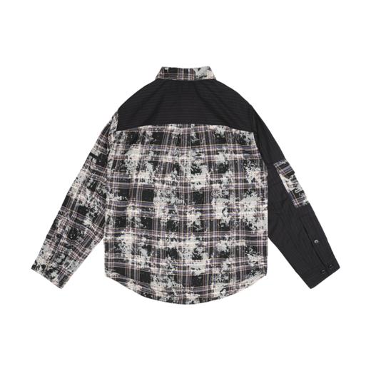 D.Desirable -不对称做旧格纹拼接衬衫 商品图1