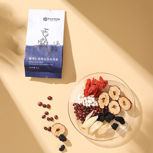 北纬纯净食品│不觉晓酸枣仁茯苓百合茶黄精桑葚6g*16包独立小包装 商品图1