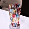水晶玻璃手绘彩色花瓶轻奢家居花瓶摆件装饰波西米亚石英彩色花瓶26cm 商品缩略图2